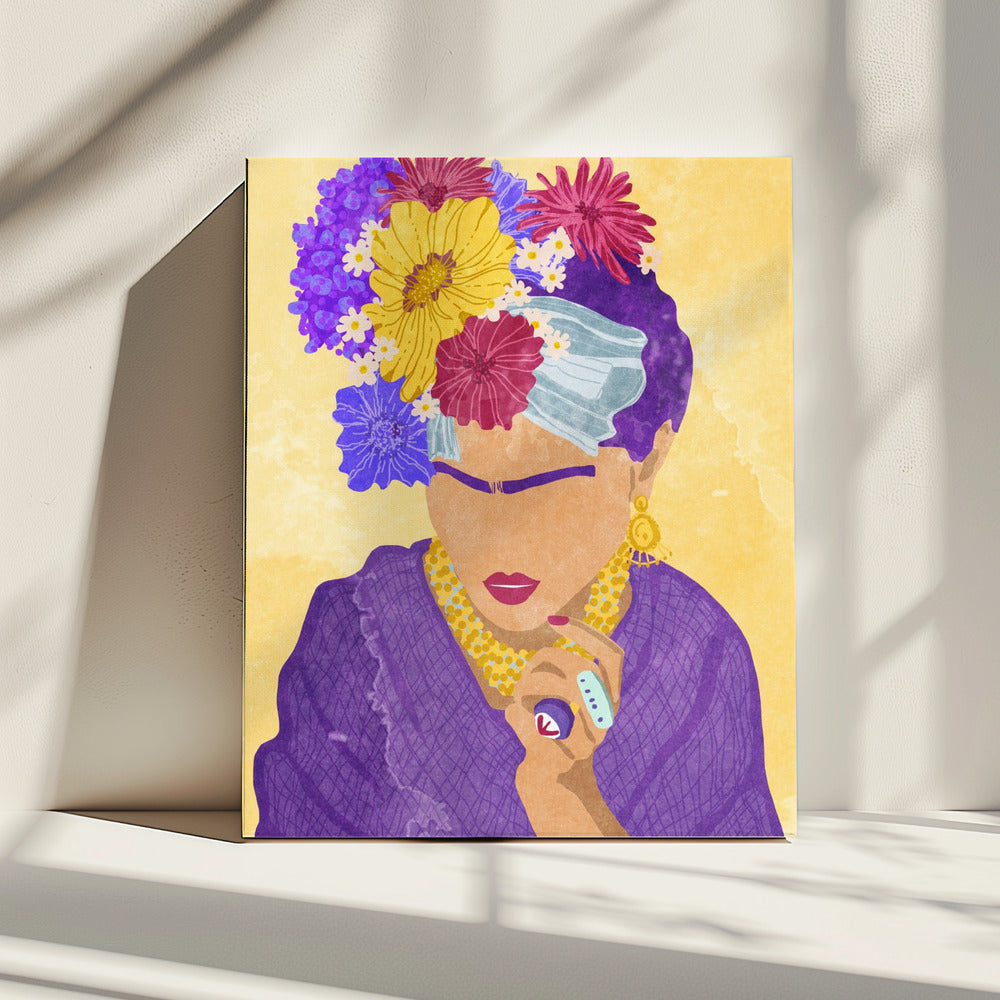 Frida and flowers | Canvas