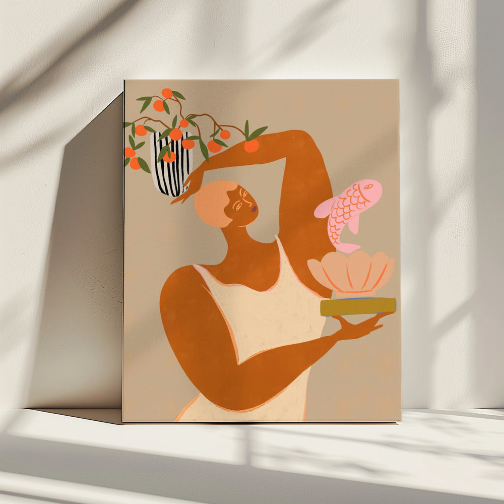 Fische und Orangen | Leinwand