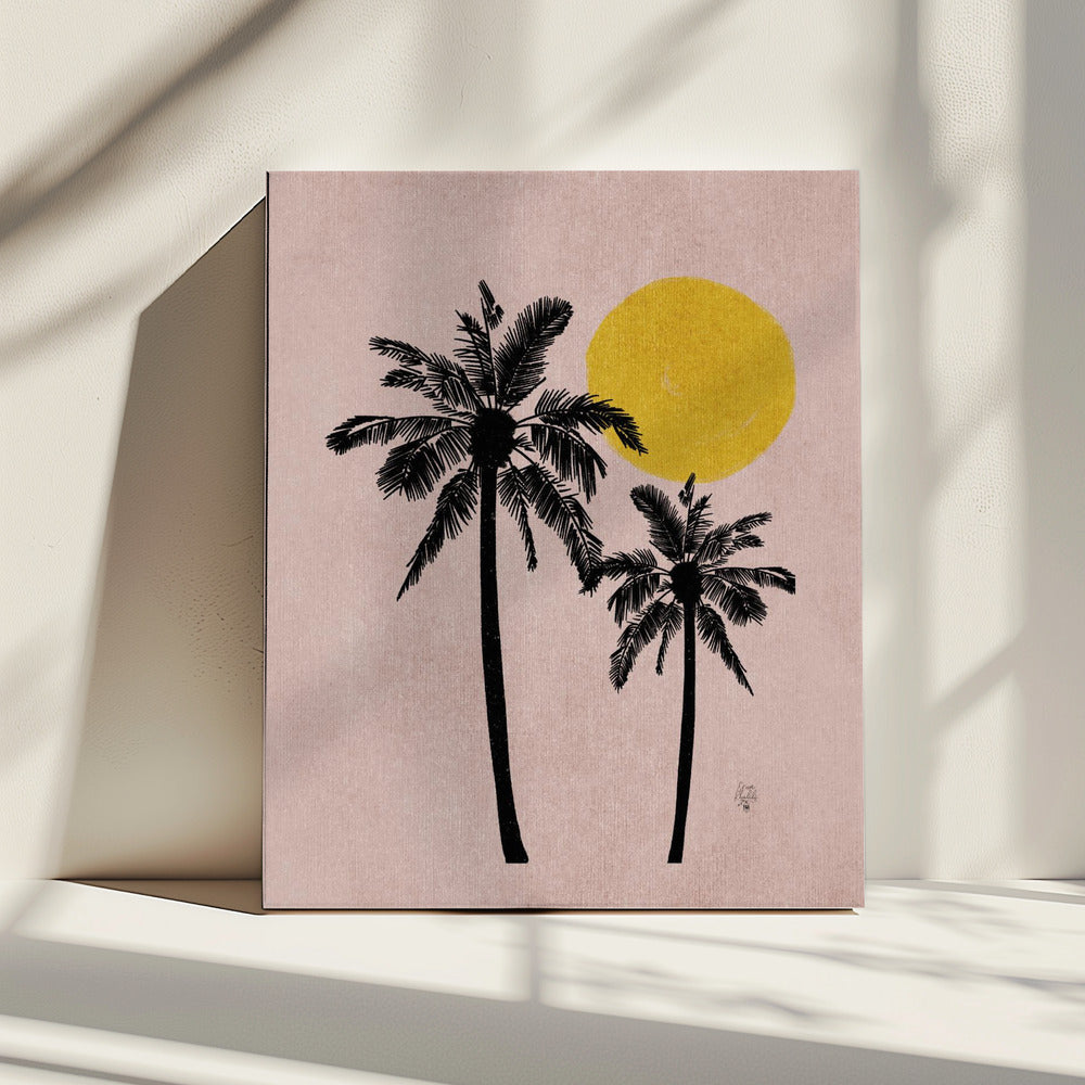Pink Bg Palm Tree Erum Khalili.png | Canvas