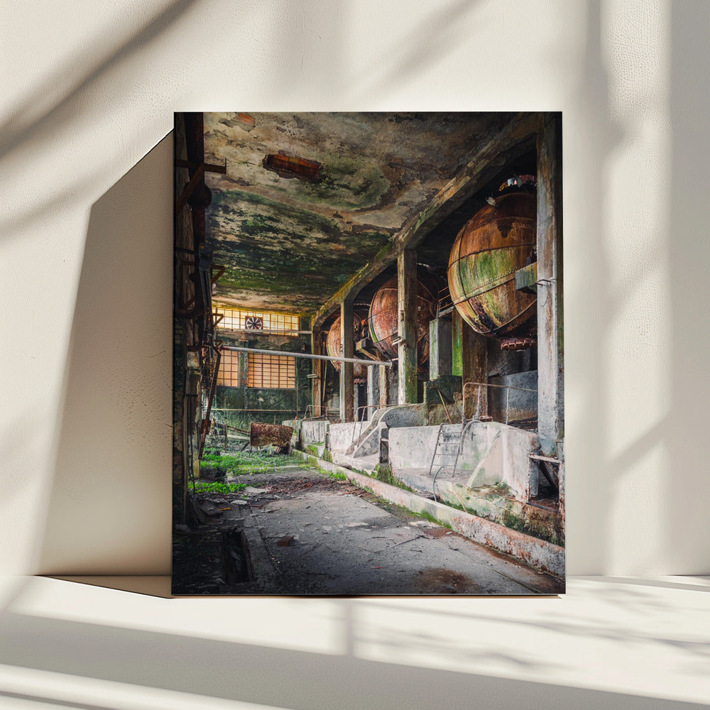 Rostige Industriekugeln | Leinwand