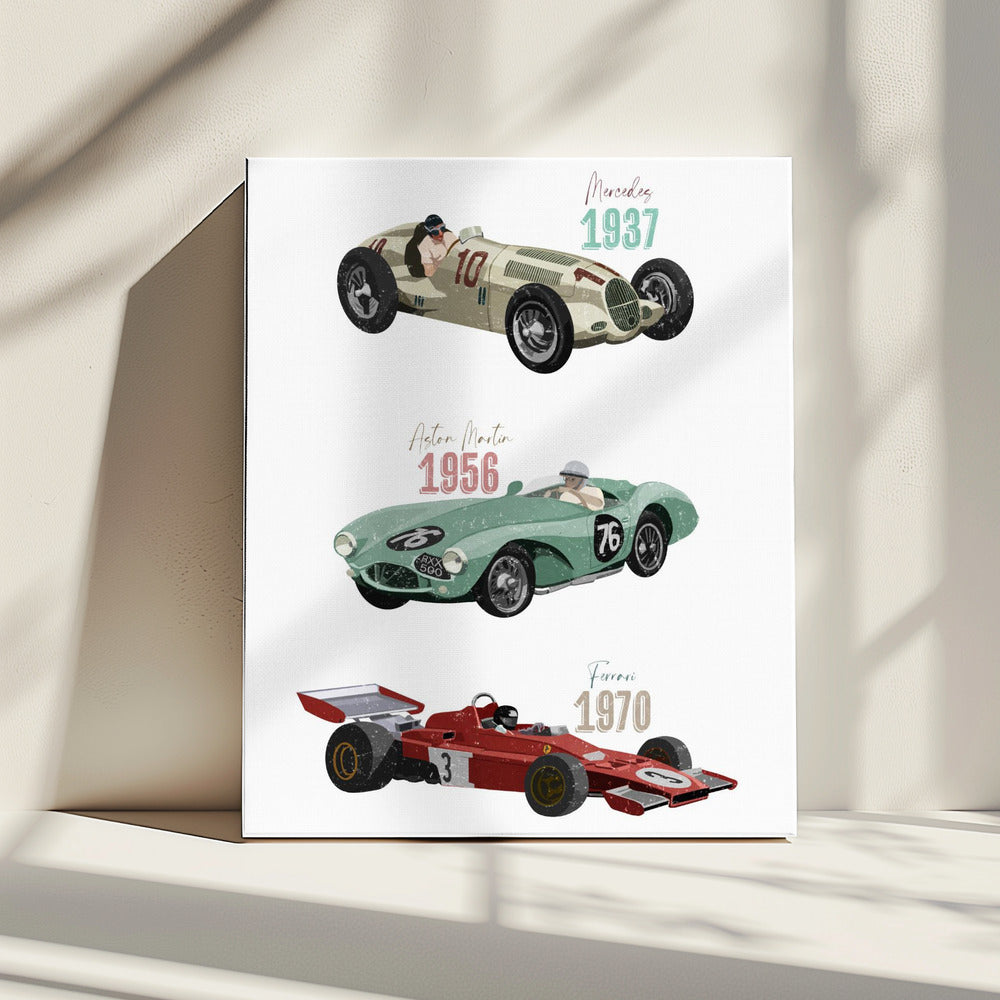 Vintage-Rennwagen | Leinwand
