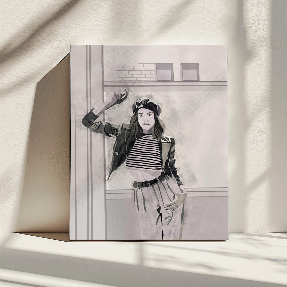 Rauchende Frau 4x5 Druck von Bohonewart | Leinwand