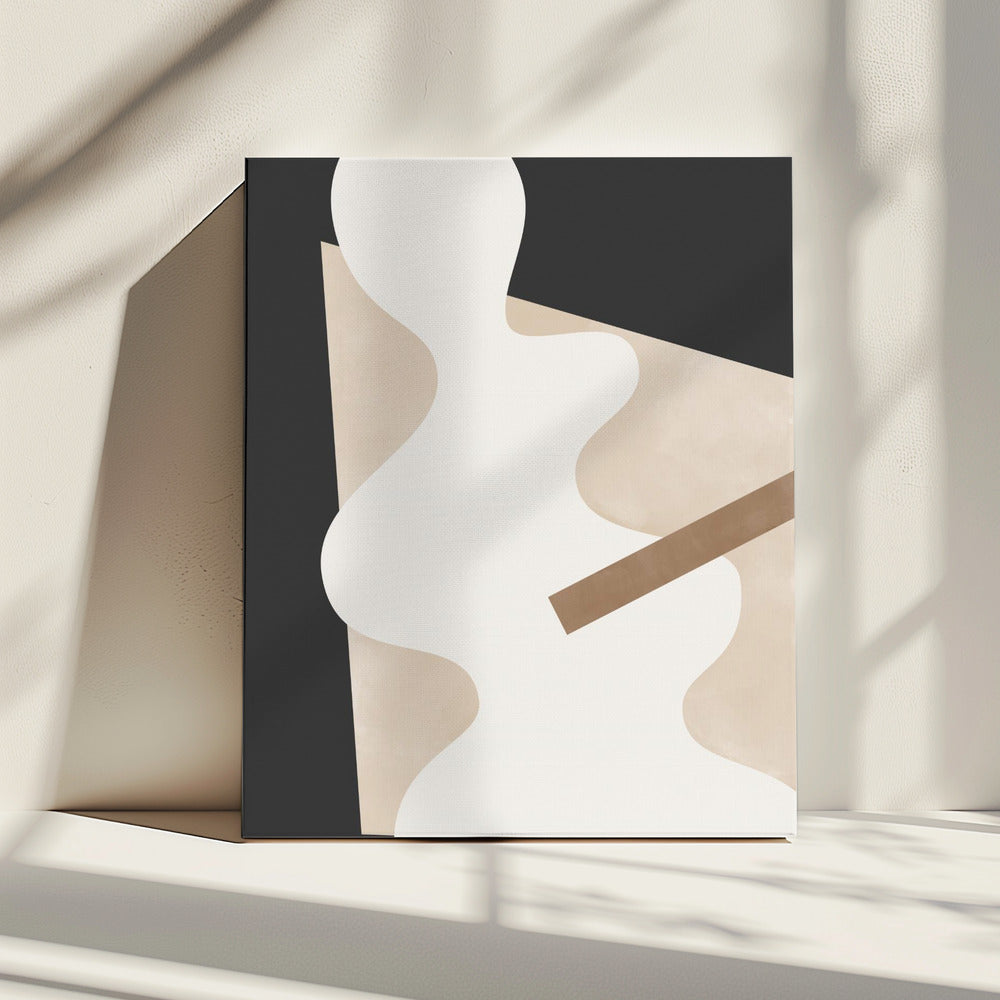 Beige Grafikkurven Kunst | Leinwand