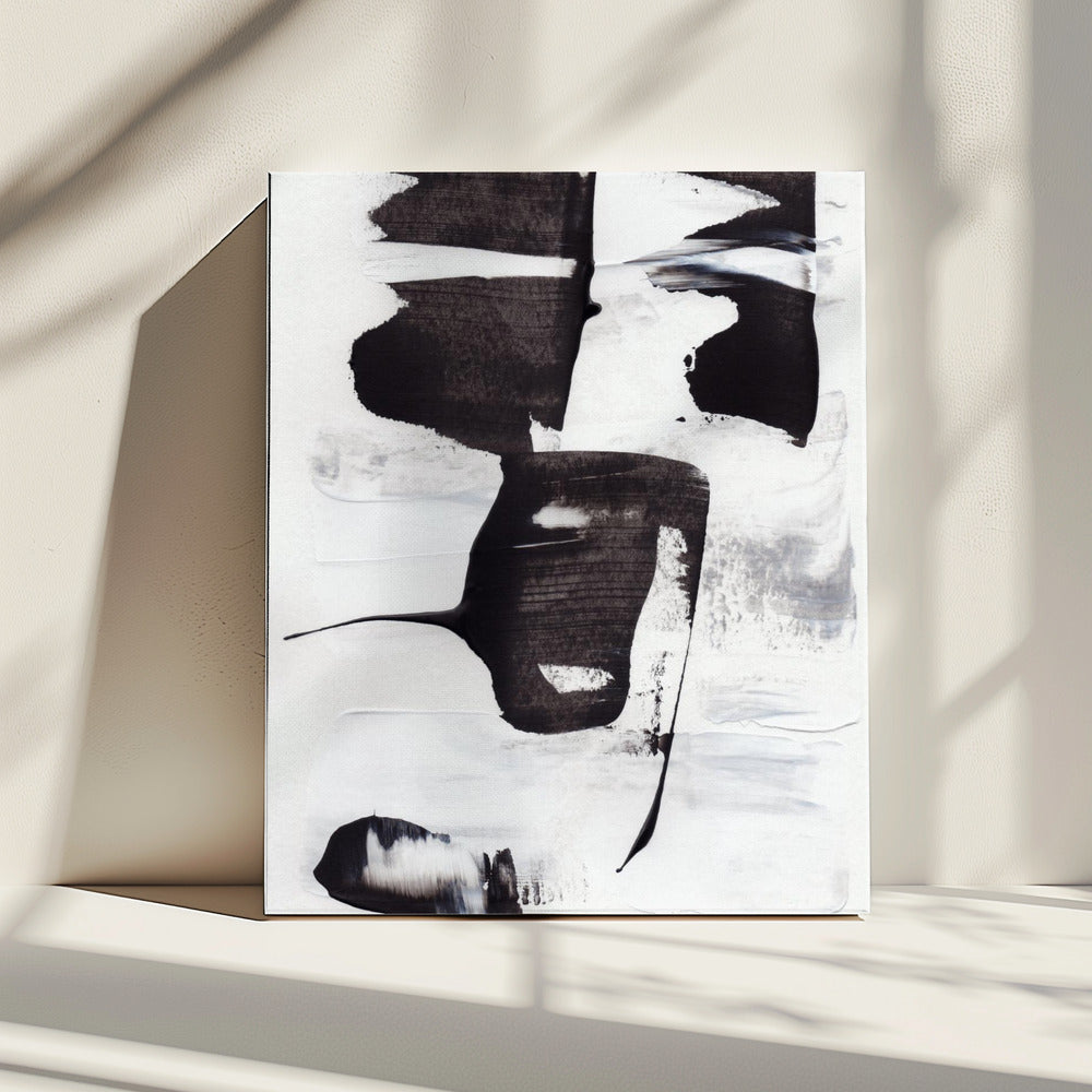 Ausdrucksstarke monochrome Pinselstriche | Leinwand