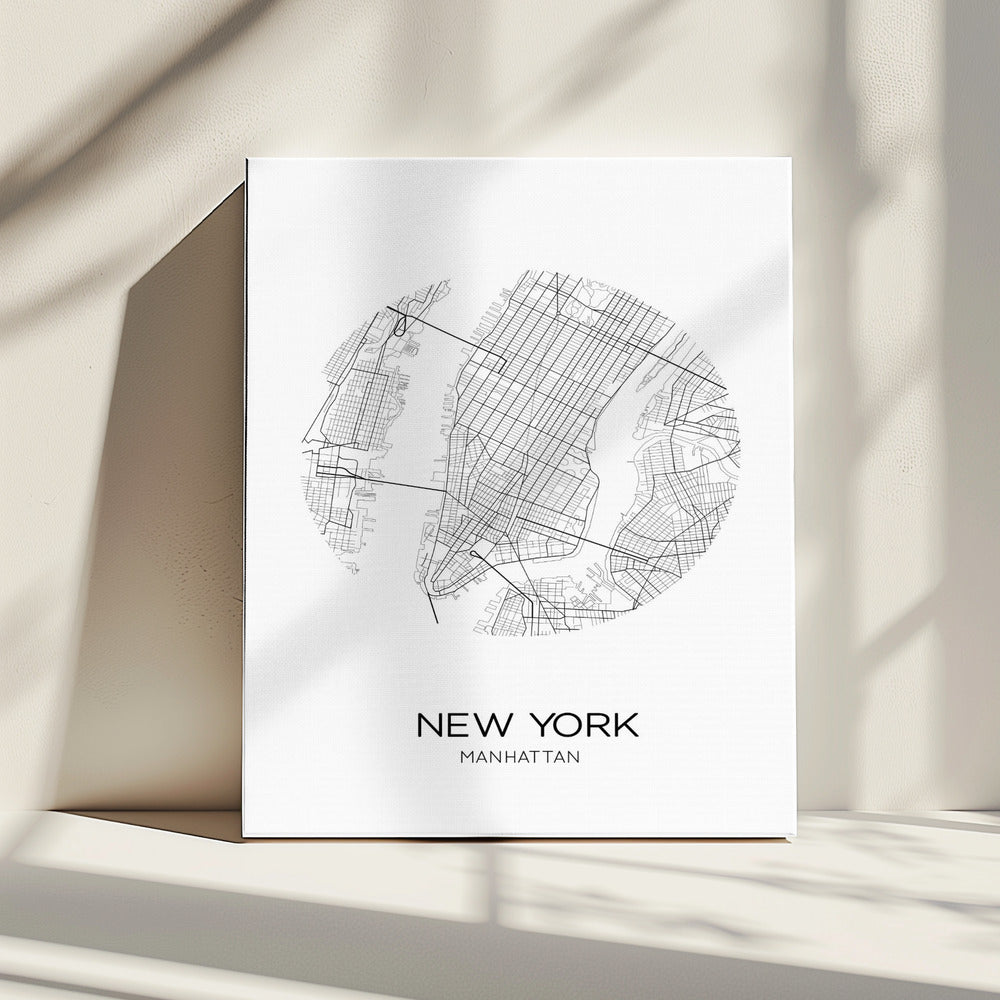 Straßenkarte von Manhattan | Leinwand