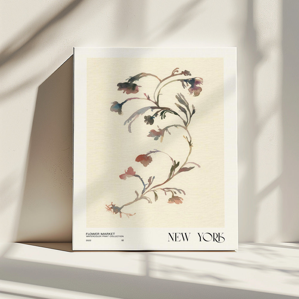 Aquarelldruck-Sammlung. Blumenmarkt - New York | Leinwand