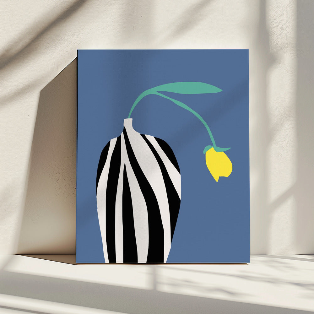Tulpe in Vase mit Zebrastreifen | Leinwand