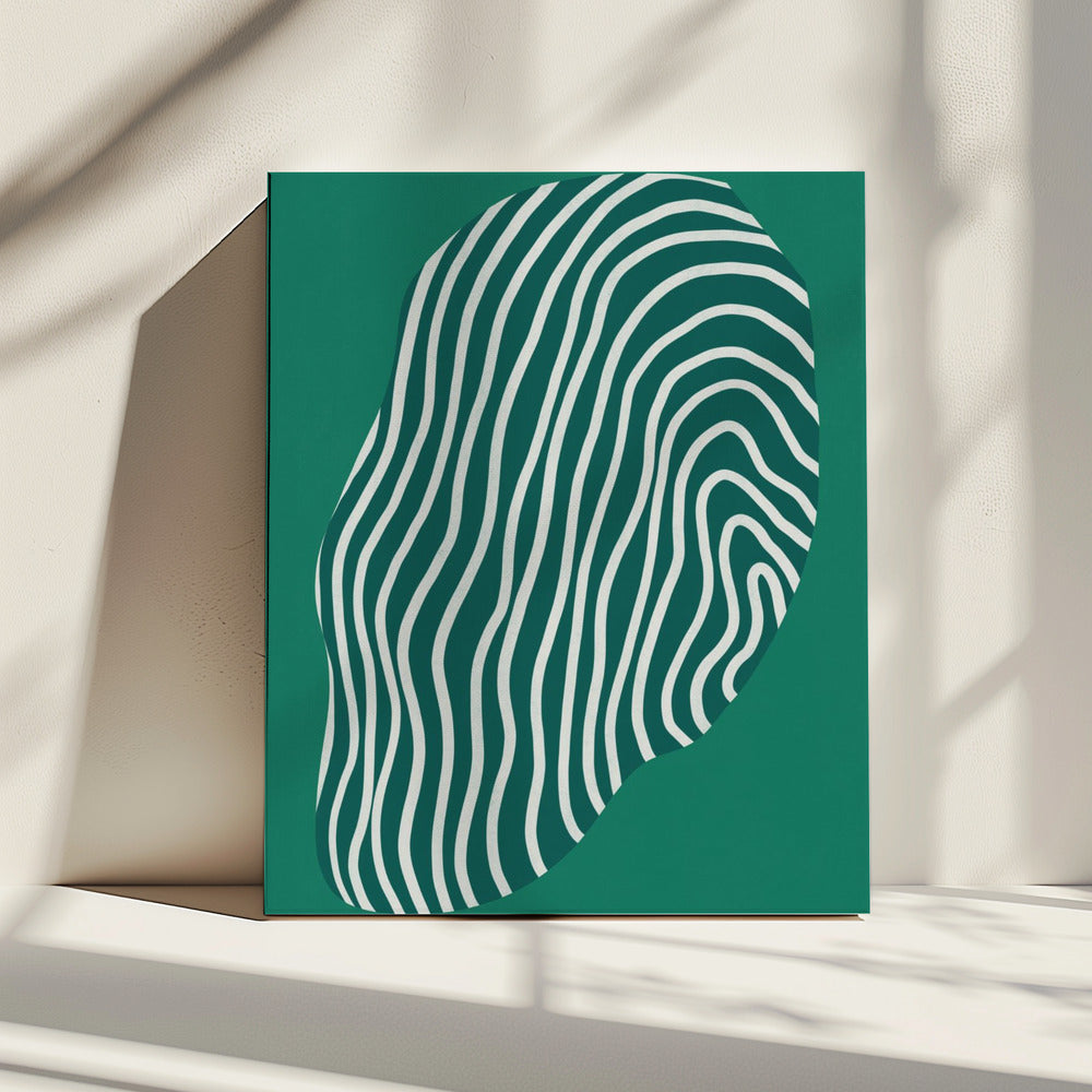 Linienkunst im Weltraum-Grün | Leinwand