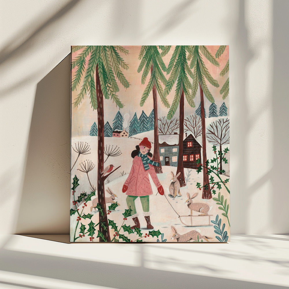 Spaziergang im Schnee | Leinwand