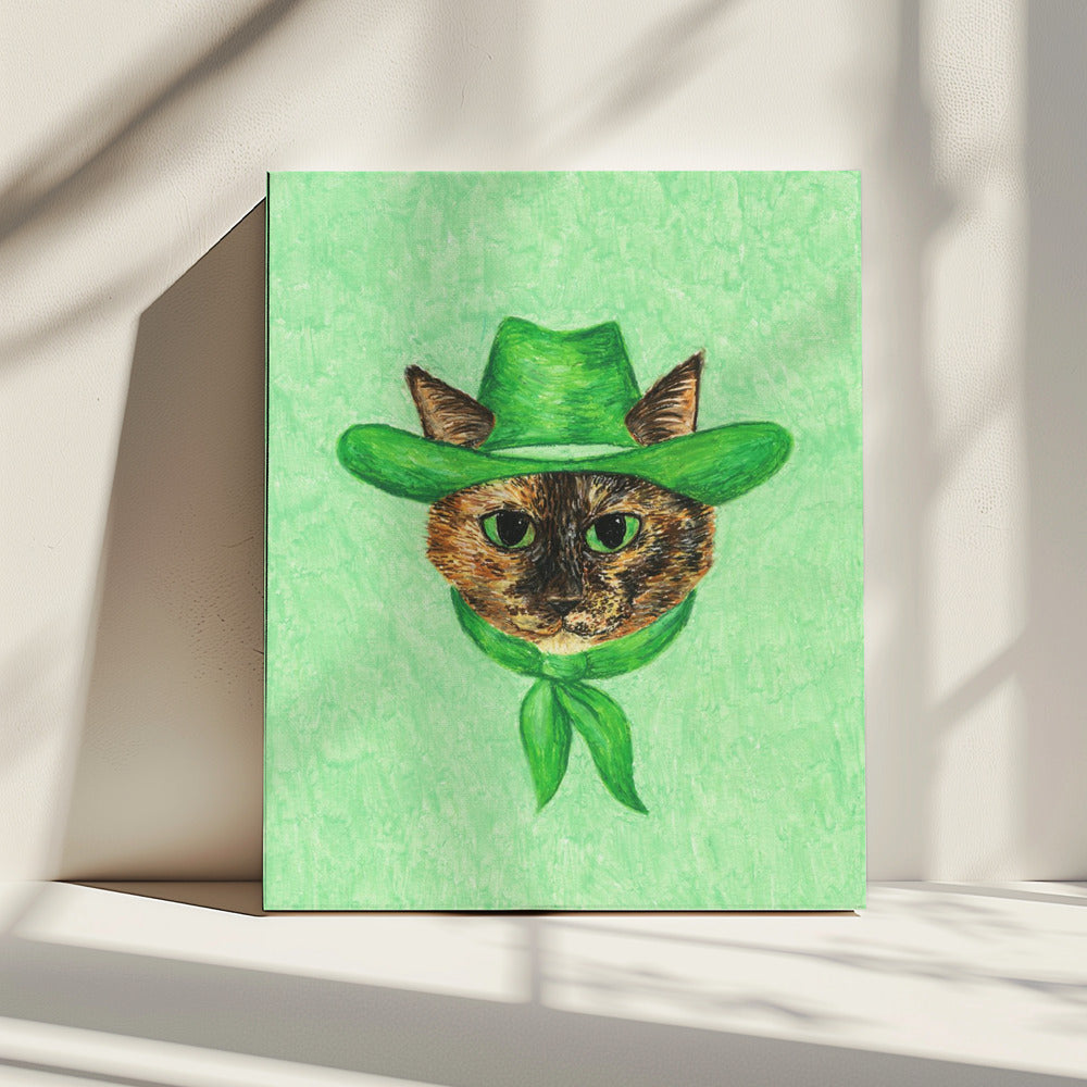 Tilly, die Cowgirl-Schildpattkatze | Leinwand