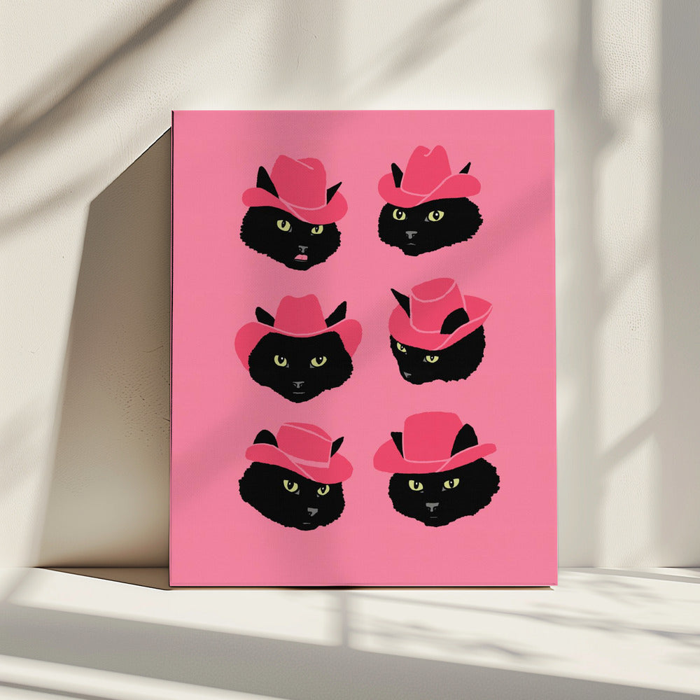 Marcy, die Cowgirl-Katze | Leinwand