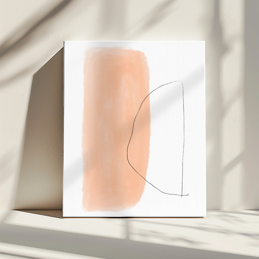 Pfirsichfarbene Konturen | Leinwand