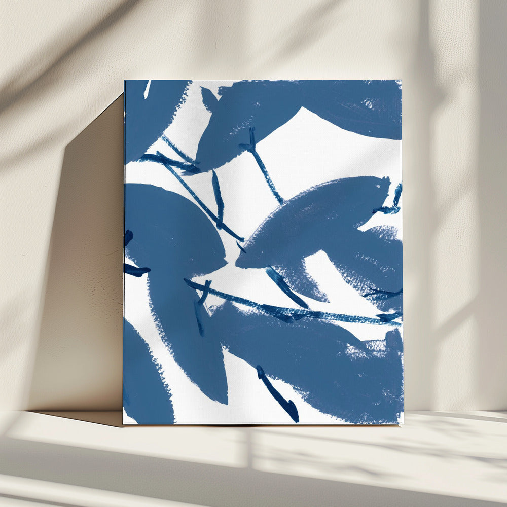 Blaues Blumenmuster Nr. 1 | Leinwand
