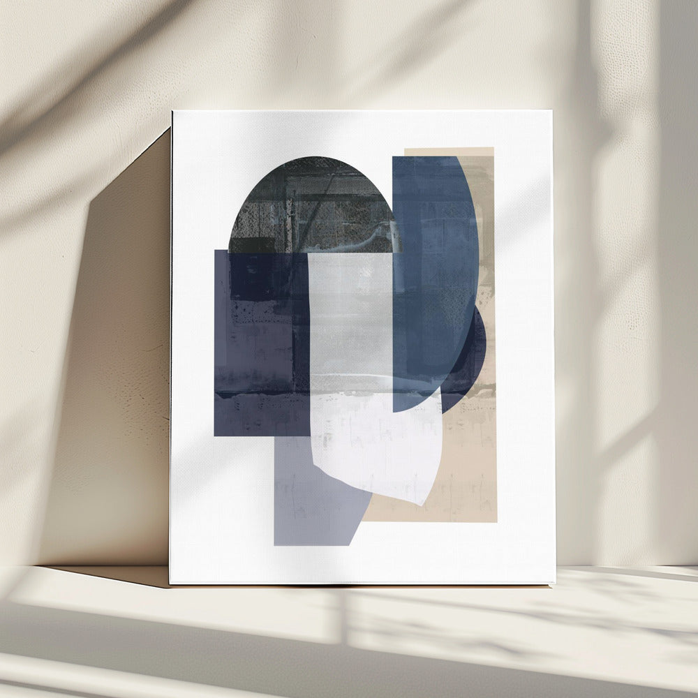Navy Shapes No1 | Canvas