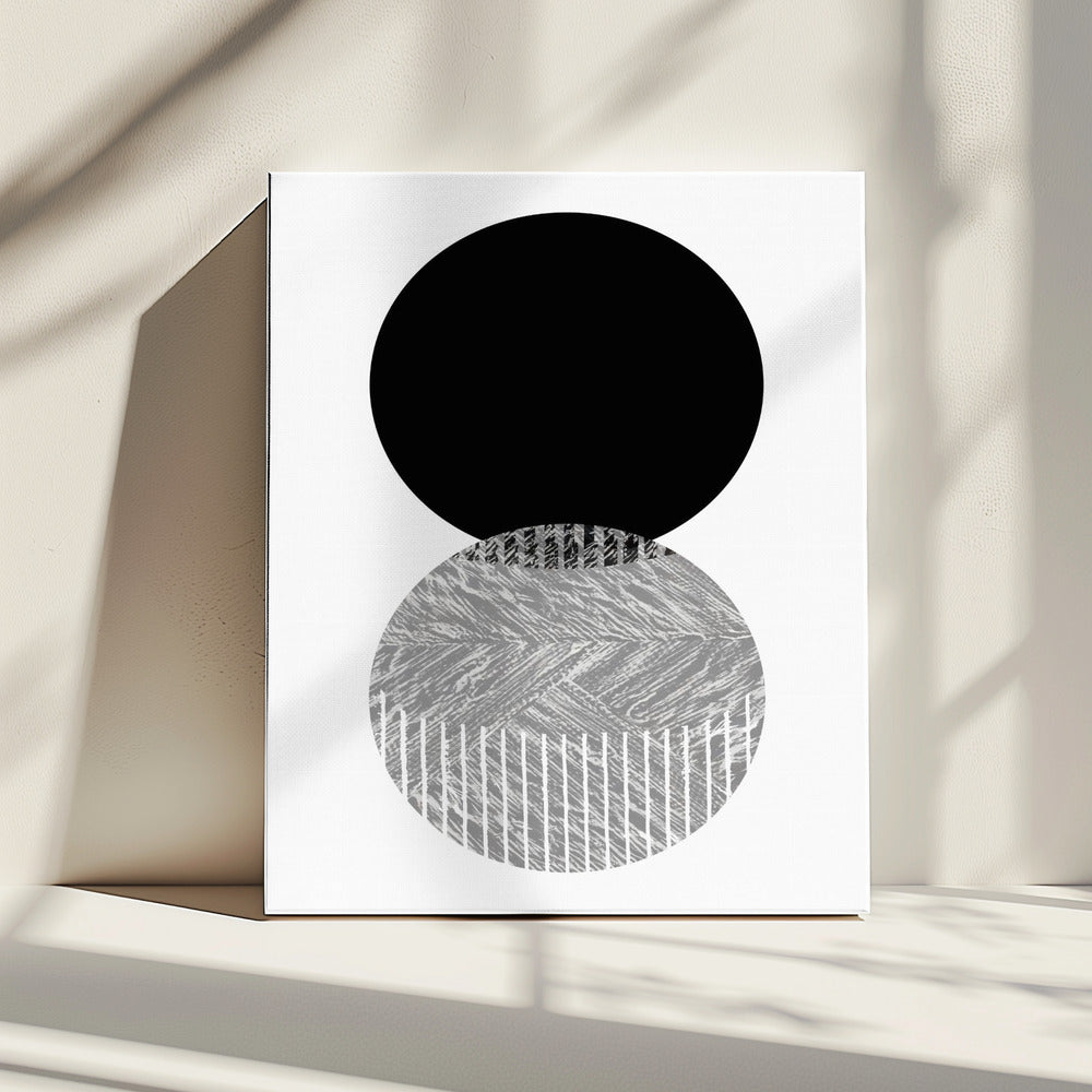 Black Grey Dots Bauhaus No2 | Canvas