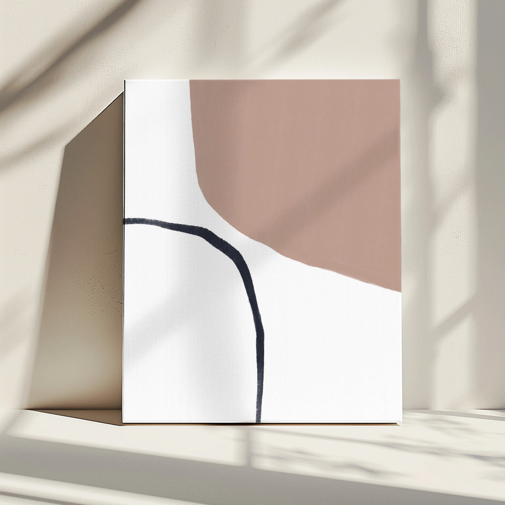 Weiche beige und schwarze Linien | Leinwand