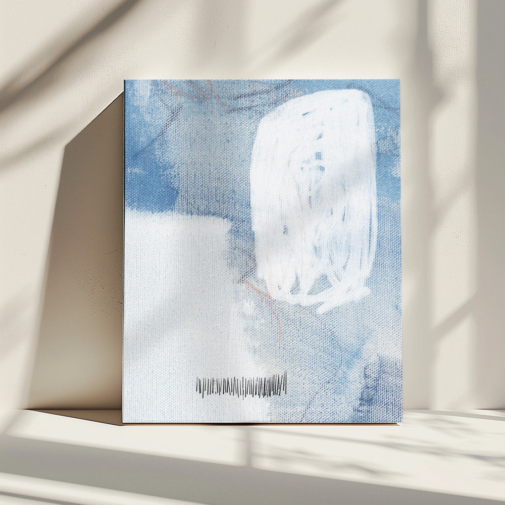 Weiße und blaue Farbtöne | Leinwand