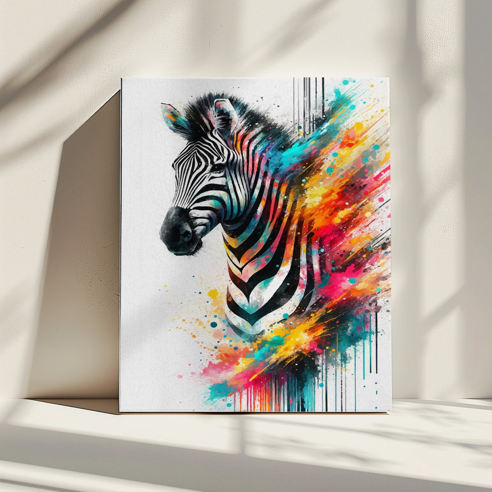 Buntes Zebra | Leinwand