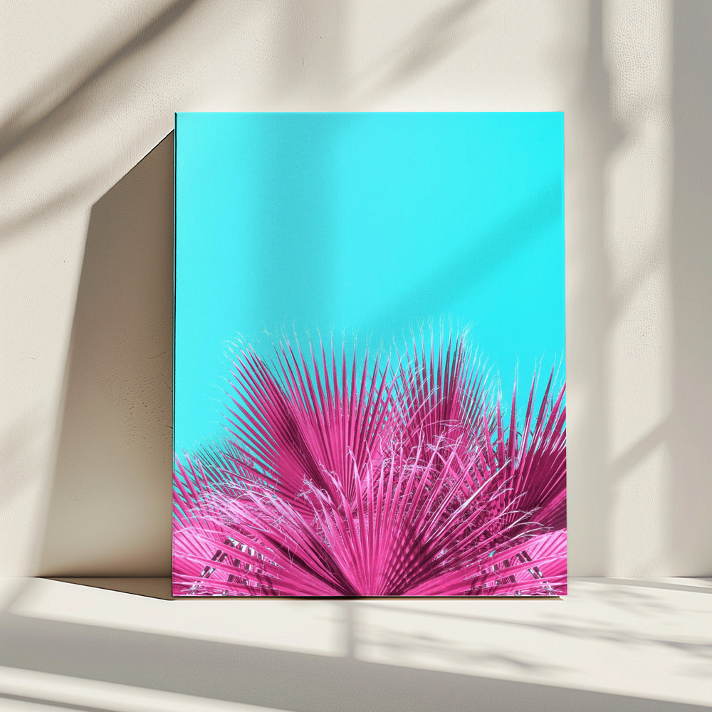 Elektrische rosa Palmwedel | Leinwand
