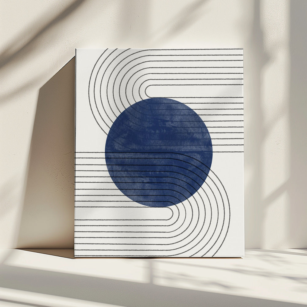 Blaue Eclipse-Linien | Leinwand