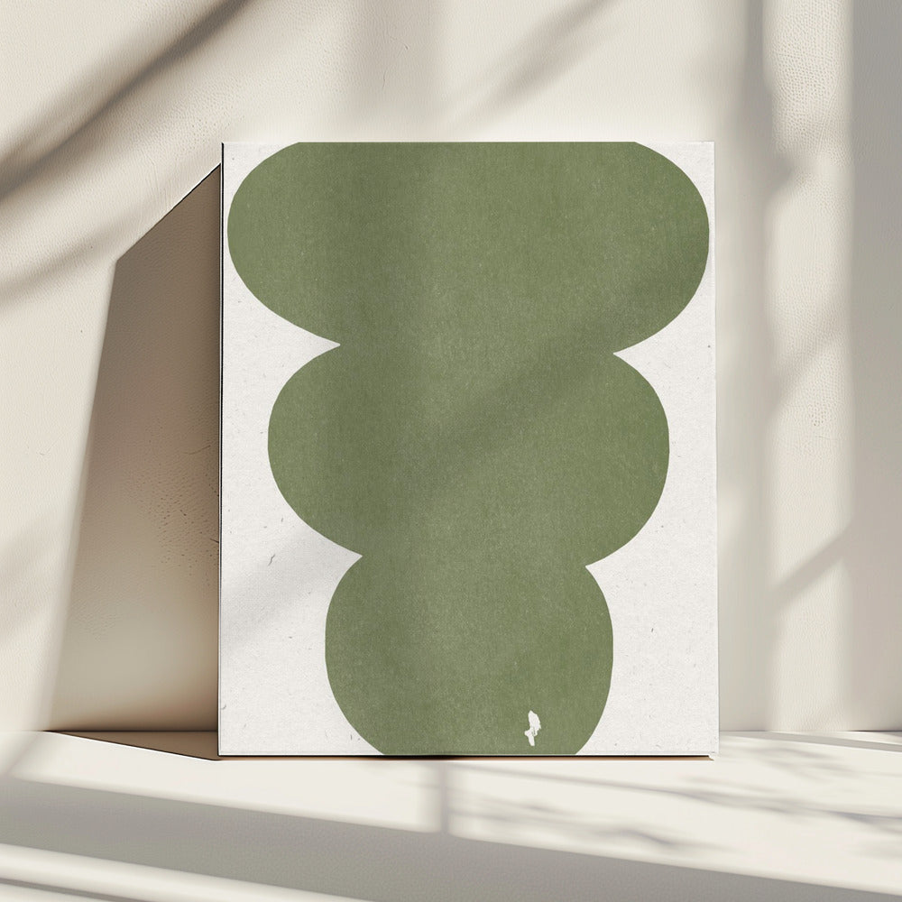 Grüne einfache Retro-Formen | Leinwand