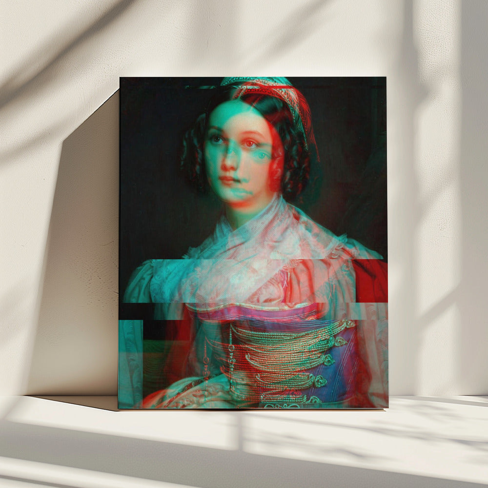 Glitched Portrait einer Frau | Leinwand