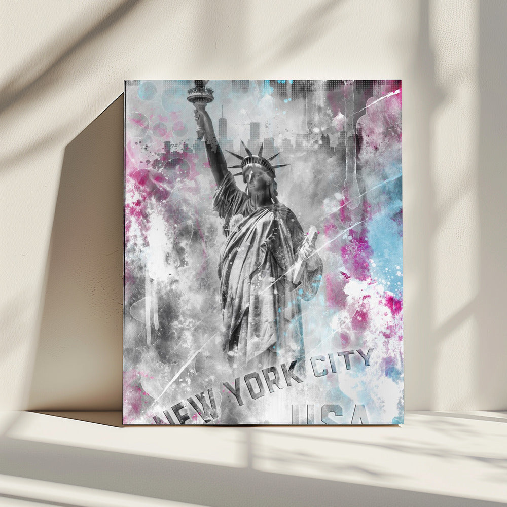 POP ART Freiheitsstatue - Spritzer | Leinwand