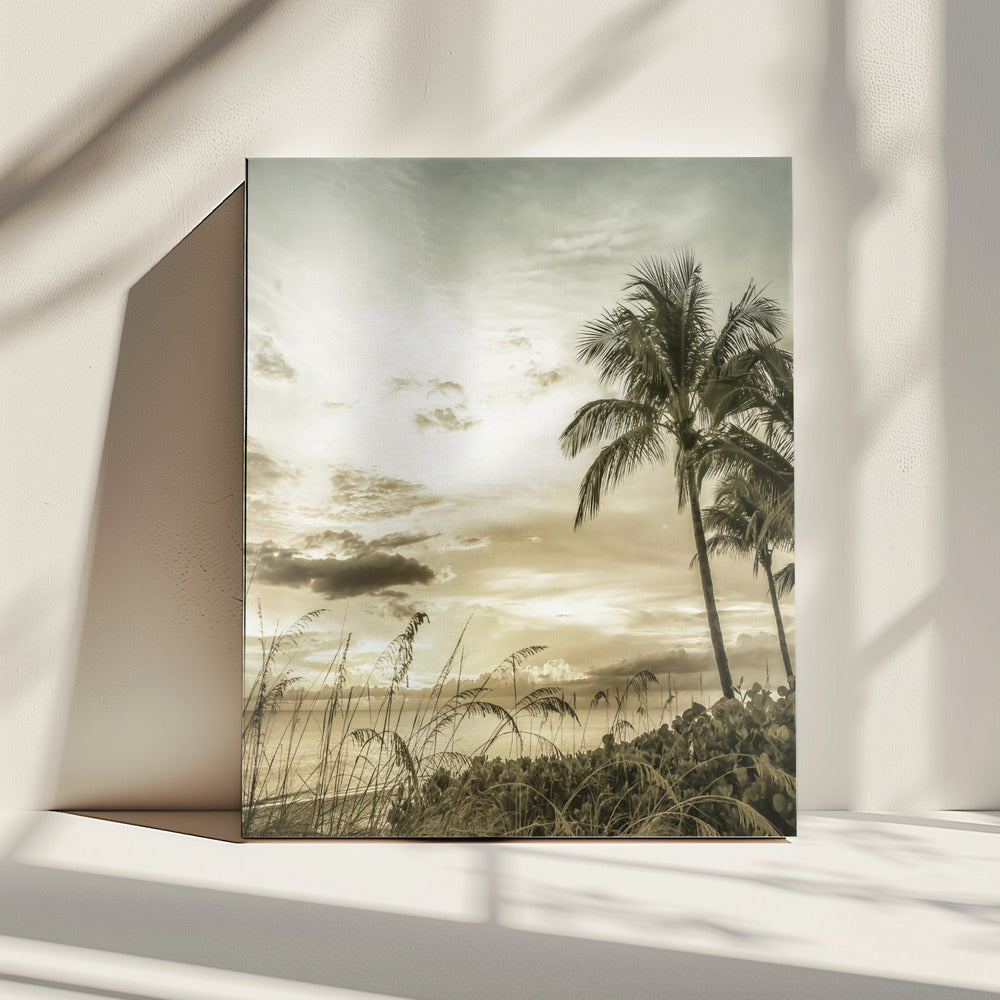BONITA BEACH Vintage Sonnenuntergang | Leinwand