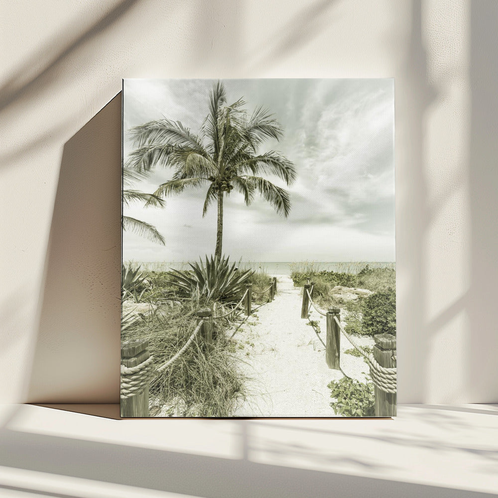 Vintage-Weg zum Strand | Leinwand