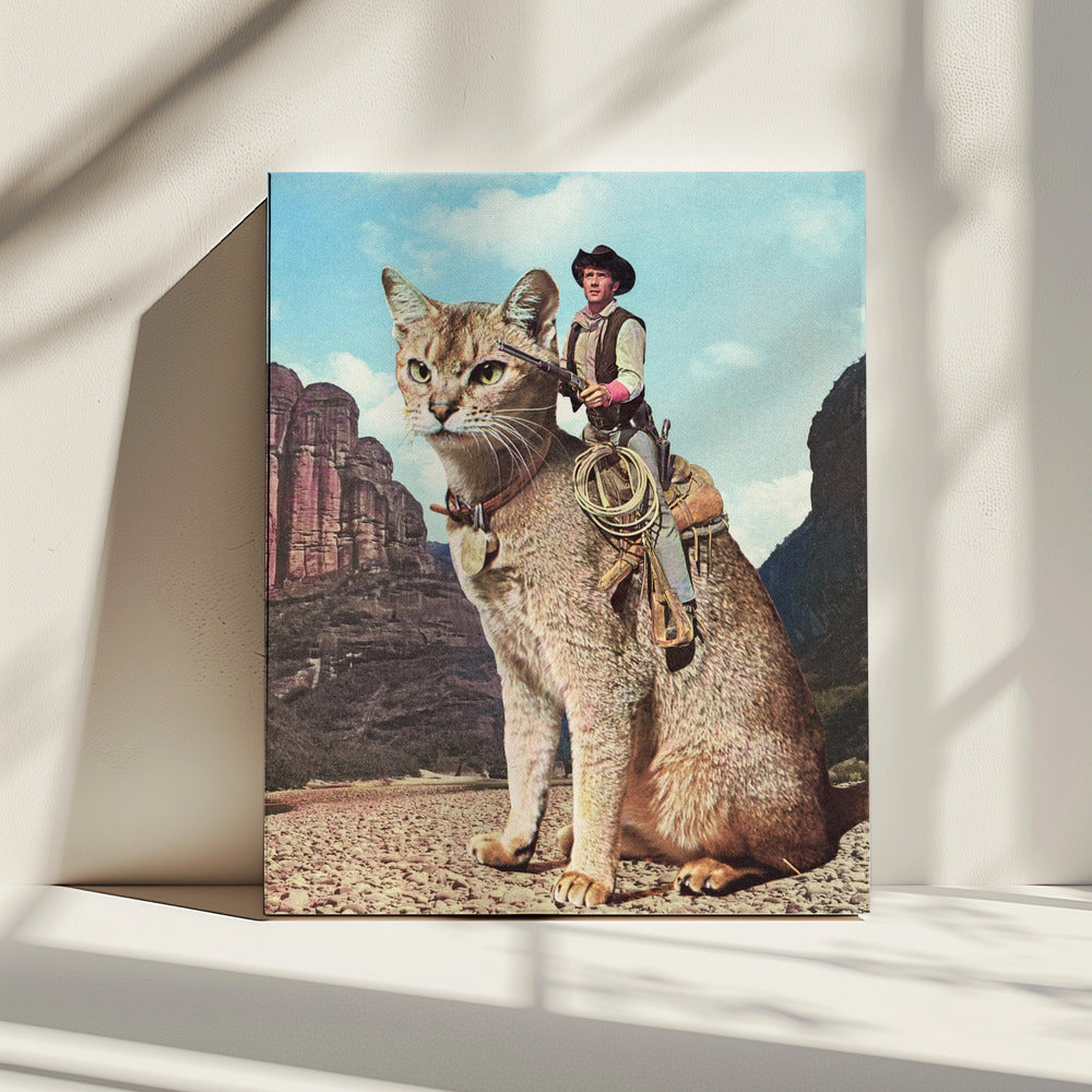 Katze Lone Ranger | Leinwand