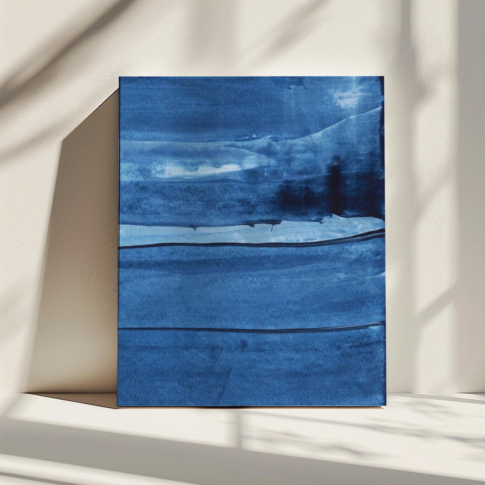 Blue Texture Flowing Vertical Lines | Canvas