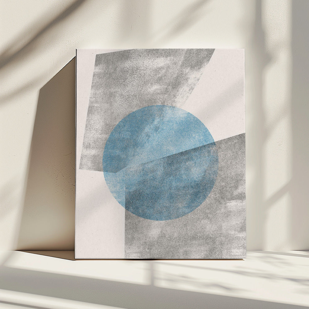 Blaues geometrisches modernes Objekt | Leinwand