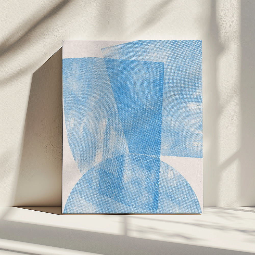 Blue Geometric Waves | Canvas