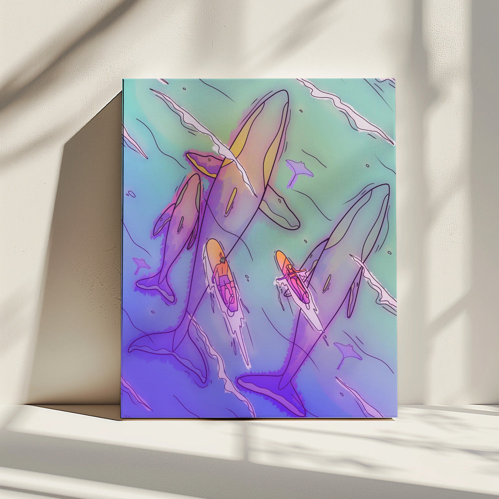 Surfen mit den Walen | Leinwand