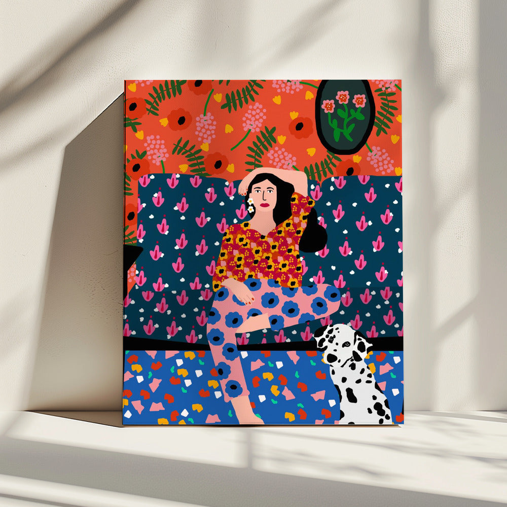 Mädchen auf dem Sofa | Leinwand