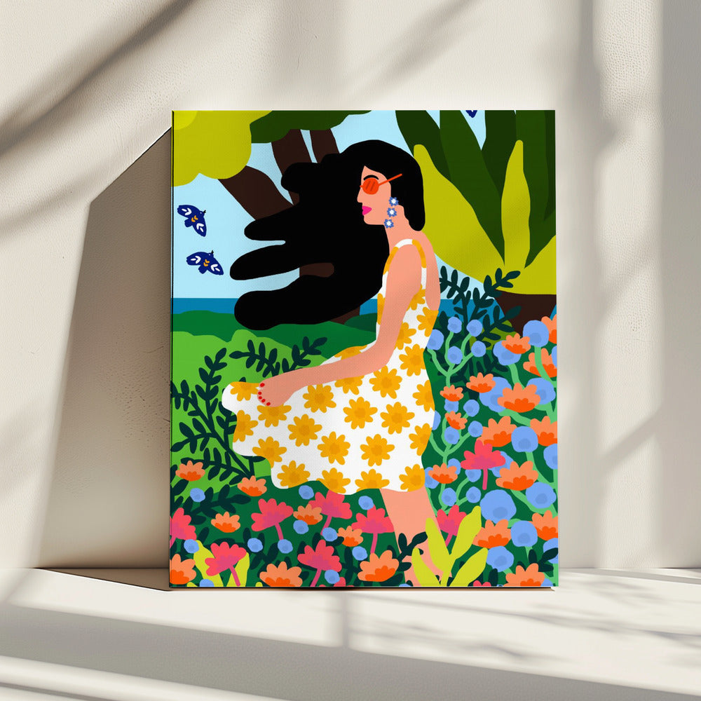 Florales Sommermädchen | Leinwand