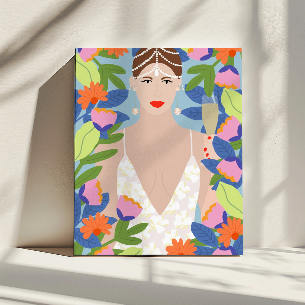 Sommerkönigin in Blumen | Leinwand