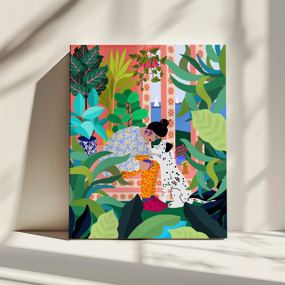 Girl With Doggie | Canvas
