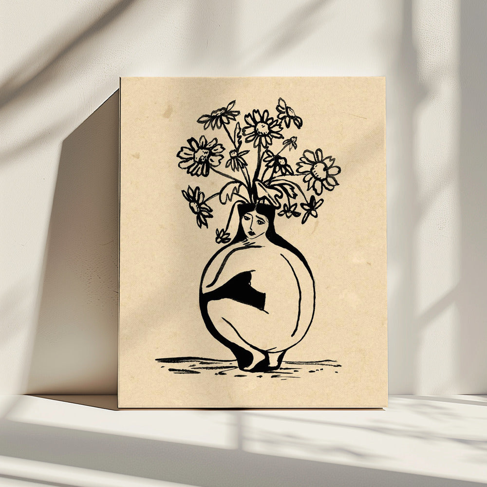 Frau in Vase | Leinwand