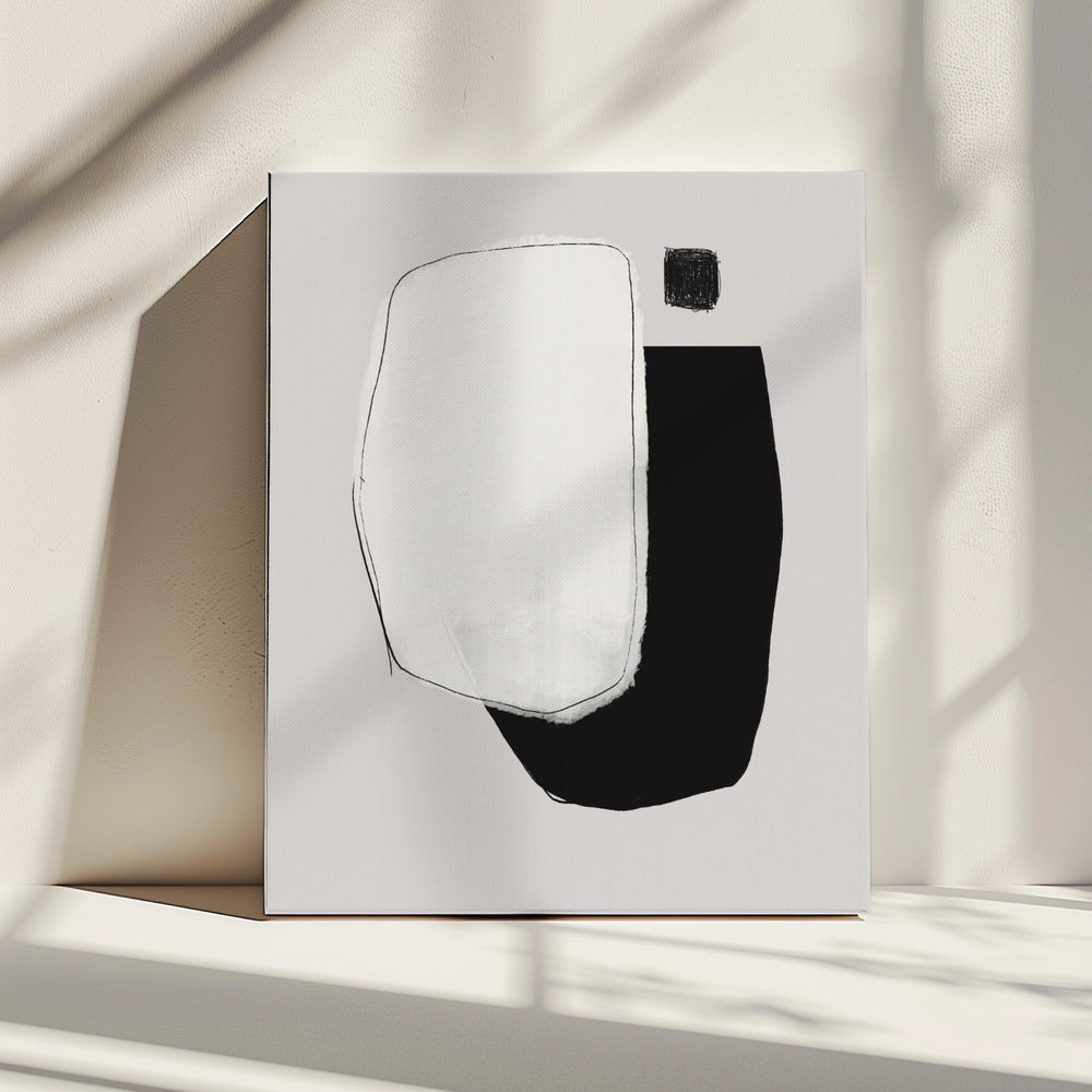 Monochrome Formen und negativer Raum | Leinwand