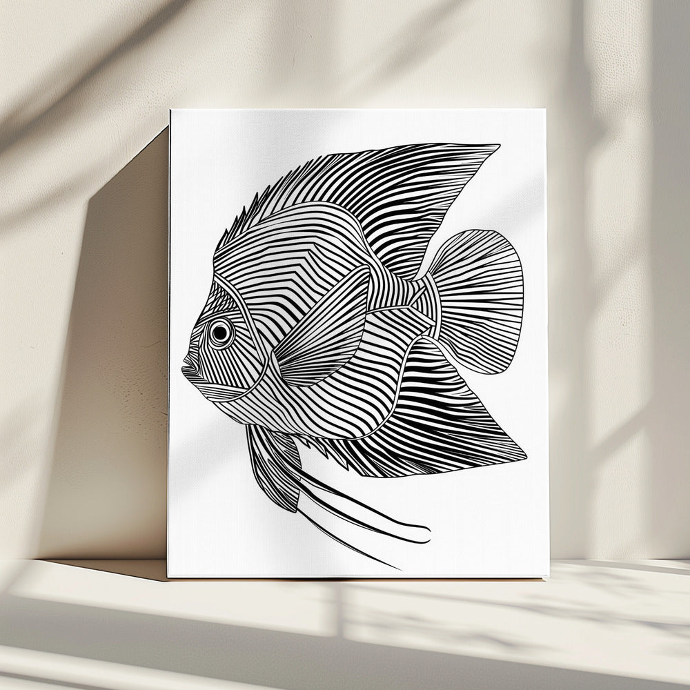 Linienkunst Fisch | Leinwand