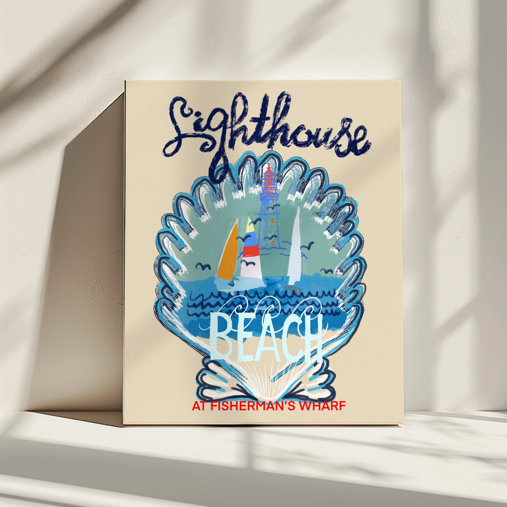 Leuchtturm Strand Poster | Leinwand