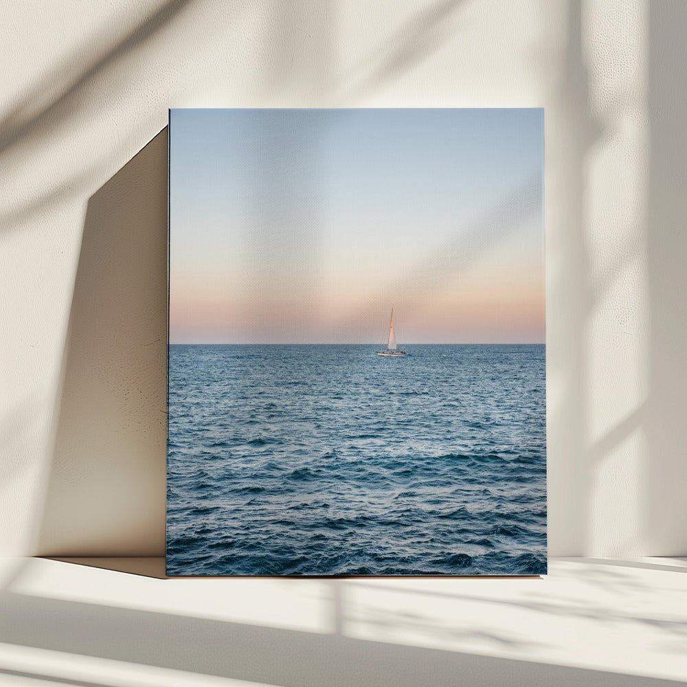 Segeln an der Amalfiküste bei Sonnenuntergang | Italien Reisefotografie | Leinwand