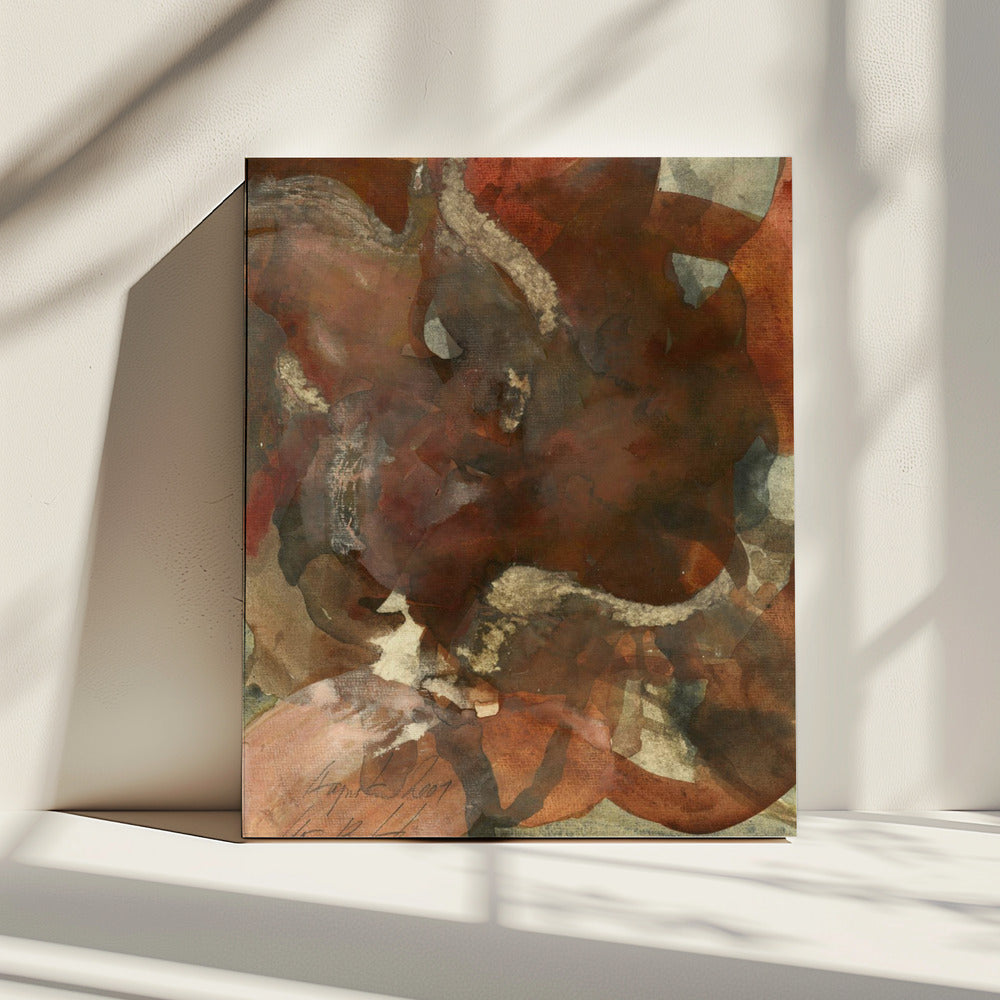 Organic Shapes in Earthy Tones of Brown and Green | Canvas