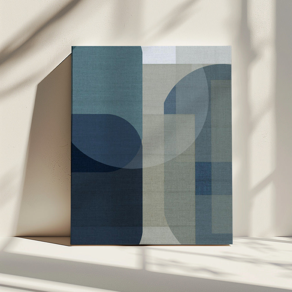 Gewebte blaue Schichten 1 | Leinwand