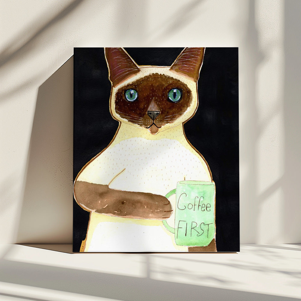 Kaffeekatze 2 Siamesen | Leinwand