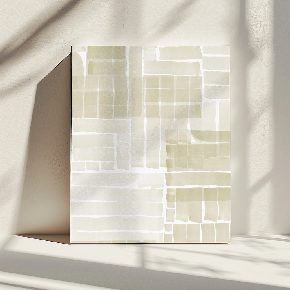 Neutrales Tangle Grid 2 | Leinwand