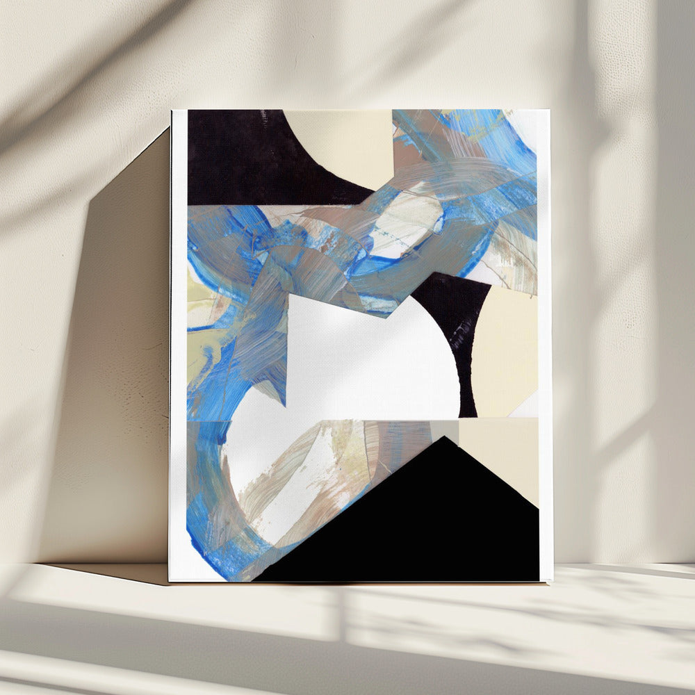 Blau Neutral Beige Schwarz 2 | Leinwand