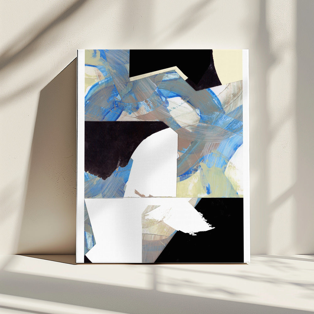 Blau Neutral Beige Schwarz 3 | Leinwand