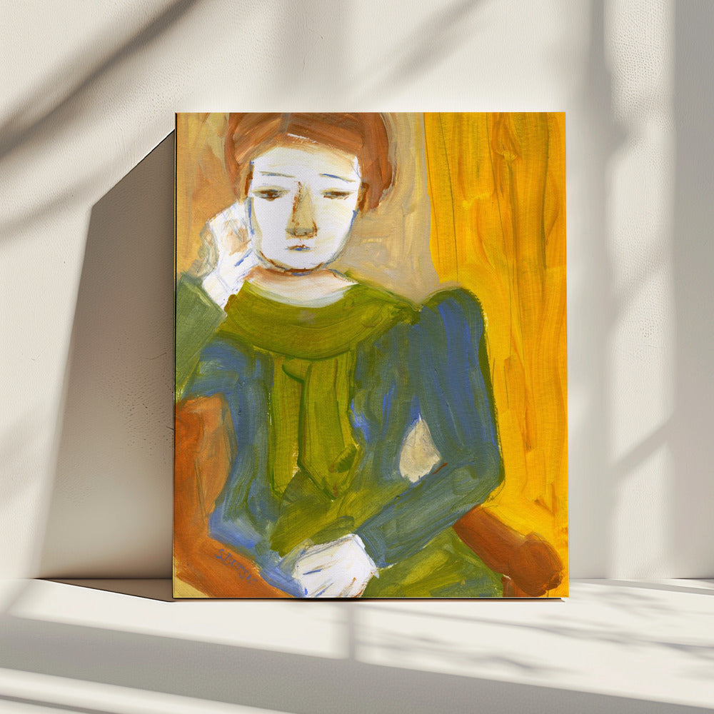 Denkende Dame | Leinwand
